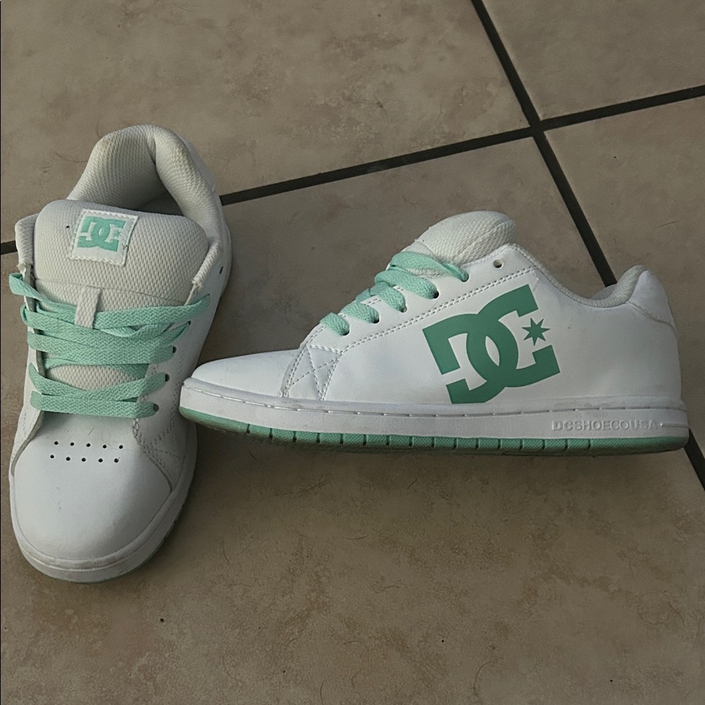 DC Kids Mint and White Sneakers